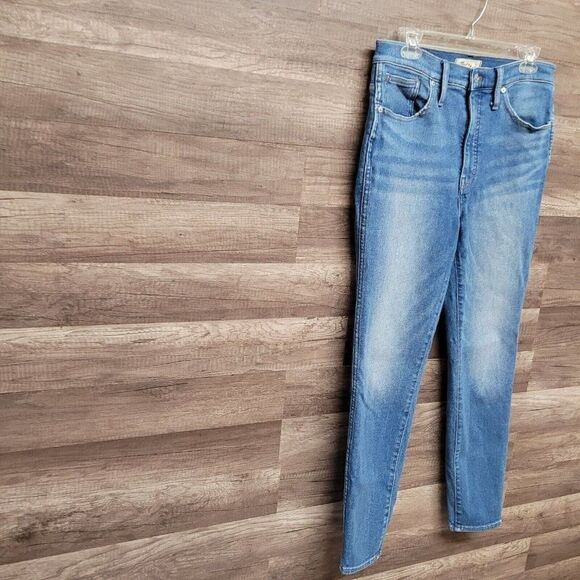 Madewell 10" Size 30 TALL High-Rise Skinny Crop Jeans Womens Blue Sheffield Wash - Picture 4 of 16